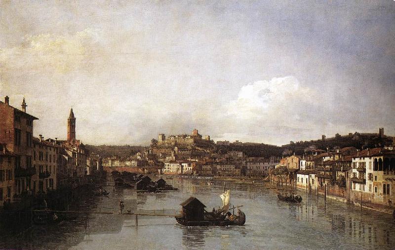 Bernardo Bellotto View of Verona and the River Adige from the Ponte Nuovo China oil painting art